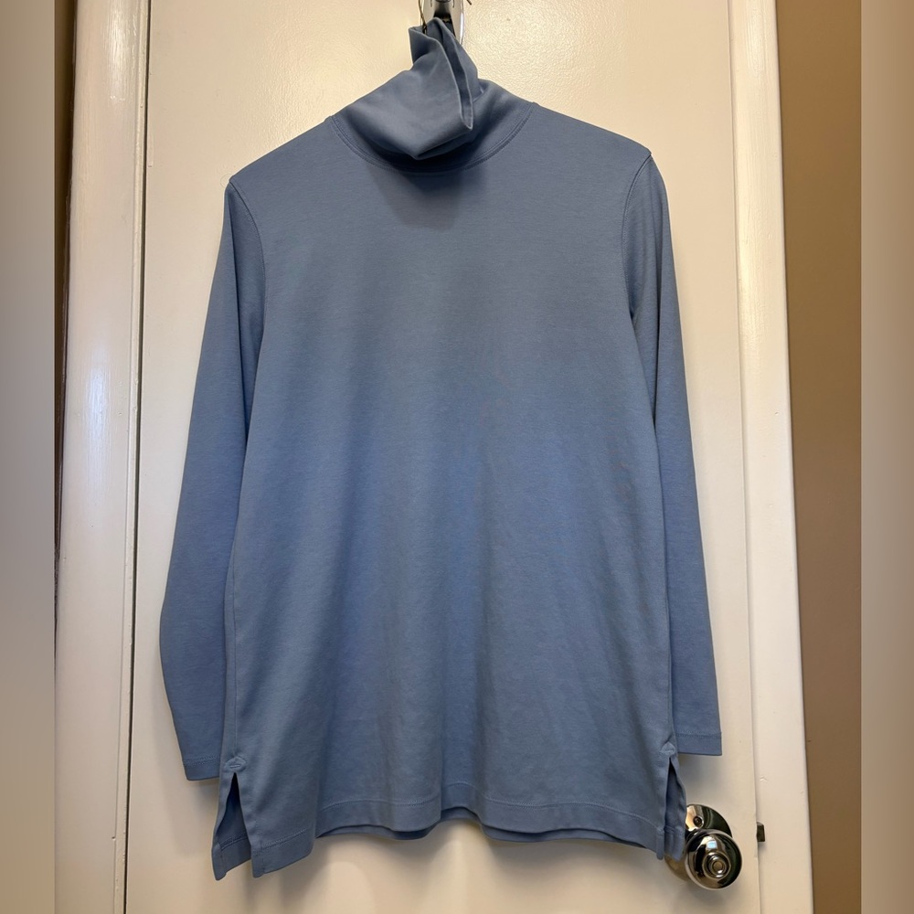 Lands' End Light Blue Turtleneck Top